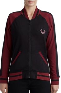 TRUE RELIGION WOMENS VARSITY LOGO TRACK JACKET